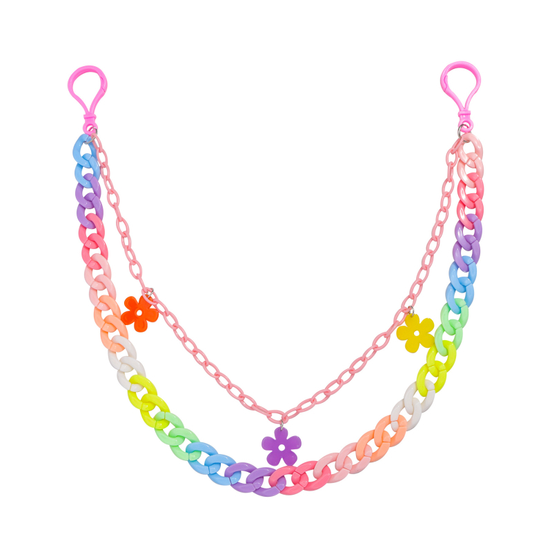 Višenamjenski lanac za hlače s cvijećem u stilu breskve, ukras u obliku srca, šareni europski i američki viseći lanac u punk stilu, odvojivi lanac