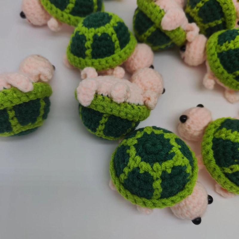 Νέο πλεκτό μπρελόκ μενταγιόν από μαλλί με πλεκτό σχέδιο για μικρά ζωάκια, κρεμαστά στολίδια Little Turtle