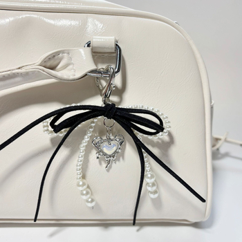 Piiriülesed plahvatused Korea magus ja lahe käsitöö pärlite imitatsioonlindiga vibu pärlitega armastuse ripats võtmehoidja koti ripats