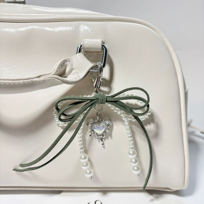 Piiriülesed plahvatused Korea magus ja lahe käsitöö pärlite imitatsioonlindiga vibu pärlitega armastuse ripats võtmehoidja koti ripats