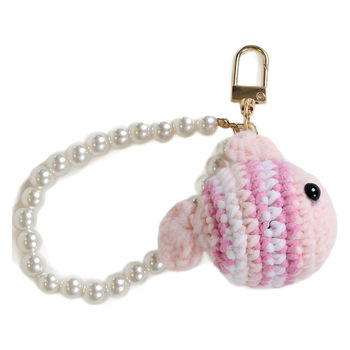 Δημιουργικό χειροποίητο πλεκτό κλόουν μενταγιόν ψαριών υφαντό μαλλί υφασμένο κρεμαστό πολύχρωμο μπρελόκ ψαριών με μαργαριτάρια