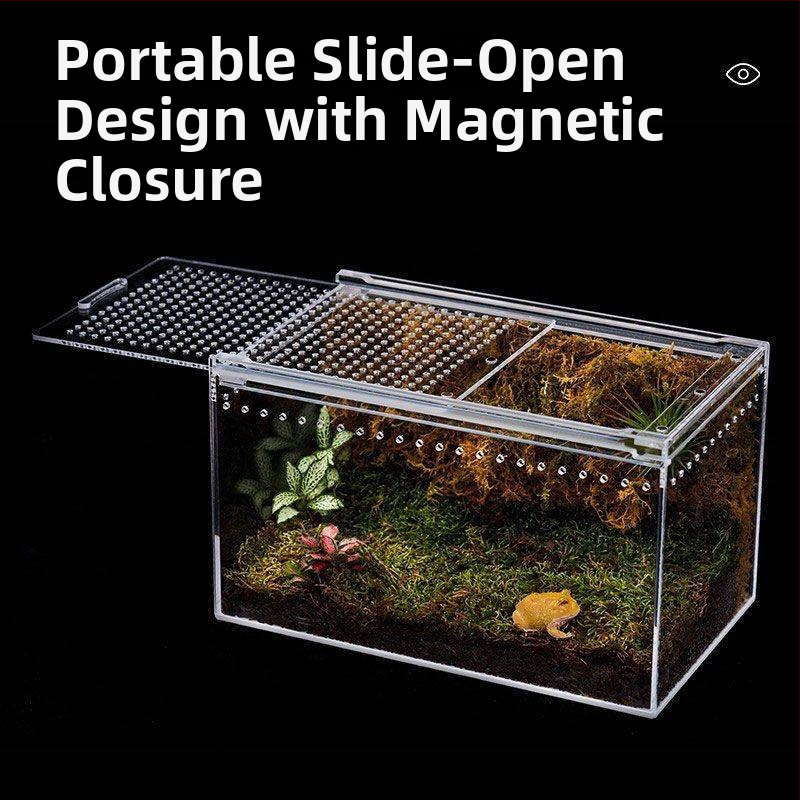 Акрилна интегрирана кутия за хранене, против изтичане на вода, катерене за домашни любимци, екологична кутия, паяк, рогата жаба, Shougong, змия, хранене на влечуги
