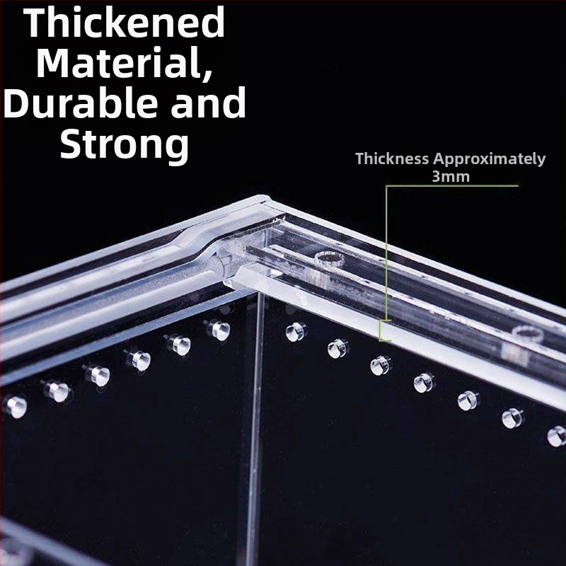 Акрилна интегрирана кутия за хранене, против изтичане на вода, катерене за домашни любимци, екологична кутия, паяк, рогата жаба, Shougong, змия, хранене на влечуги