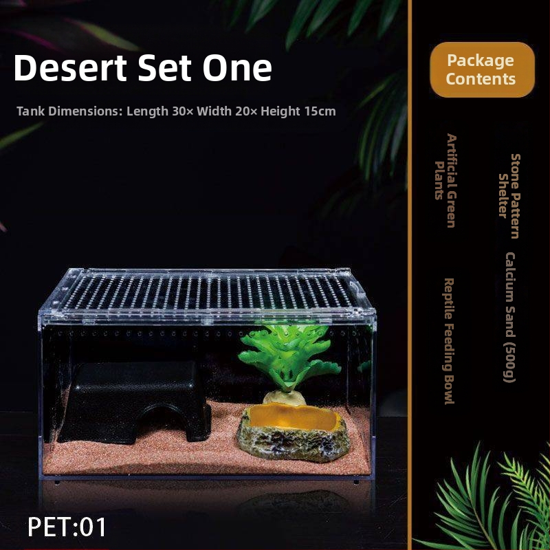 Акрилна интегрирана кутия за хранене, против изтичане на вода, катерене за домашни любимци, екологична кутия, паяк, рогата жаба, Shougong, змия, хранене на влечуги