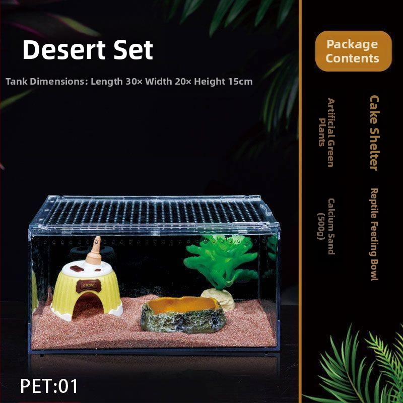 Акрилна интегрирана кутия за хранене, против изтичане на вода, катерене за домашни любимци, екологична кутия, паяк, рогата жаба, Shougong, змия, хранене на влечуги