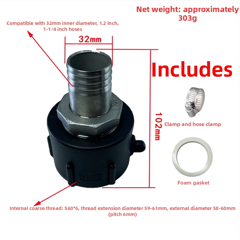 Skābes un sārmu izturīgi eļļas izturīgi tonnu mucas savienojumi tonnu mucas savienojums tonnu mucas nerūsējošā tērauda savienojums reduktora savienojums 4 minūtes 6 minūtes 1 colla 32