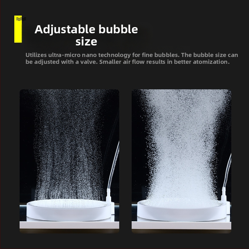 Кислородна помпа за аквариум, атомизация нано газ, тиган, камък, безшумна кислородна помпа, ниско налягане, въздушен атомизатор, експлозия, кислороден рафинерия