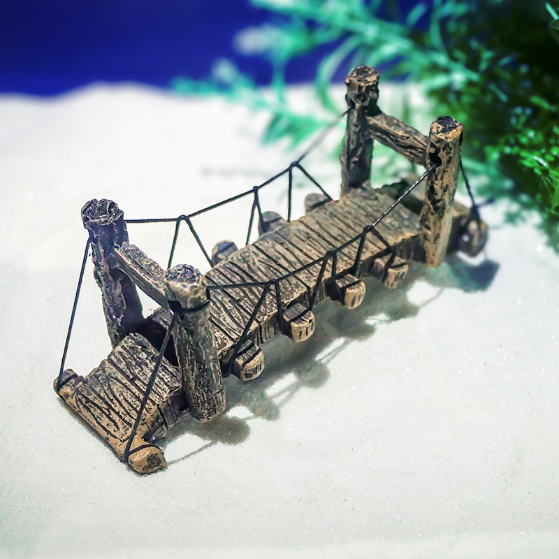 Vairumtirdzniecības maza tilta simulācija, piekaramais tilts, akvārija ainavu veidošana, virvju tilts, pārrobežu sveķu rotangpalmas tilts, dekoratīvs arkas tilts, ainavu veidošana, kabeļu tilts