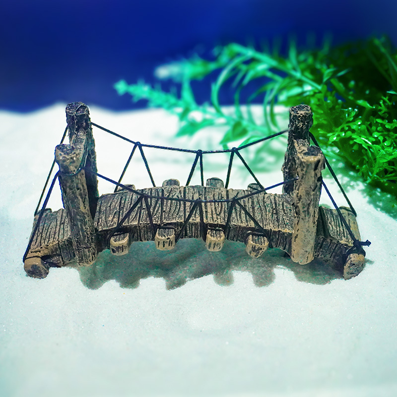 Vairumtirdzniecības maza tilta simulācija, piekaramais tilts, akvārija ainavu veidošana, virvju tilts, pārrobežu sveķu rotangpalmas tilts, dekoratīvs arkas tilts, ainavu veidošana, kabeļu tilts