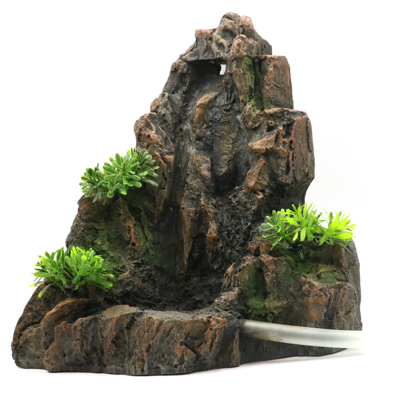 Radoša liela zivju tvertnes ainava akmeņdārzs plūstošās smiltis ūdenskritums kalnu imitācija dabīgā akmens forma dabiska dinamiska ainava