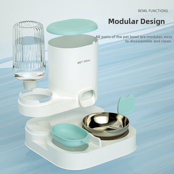 Naminių gyvūnėlių maitinimas ir vandens maitinimas „viskas viename“ vandens dozatorius iš nerūdijančio plieno šunų maisto dubenėlis katėms ryžių dubenėlis maitinimas vanduo geriamasis vanduo naminių gyvūnėlių reikmenys