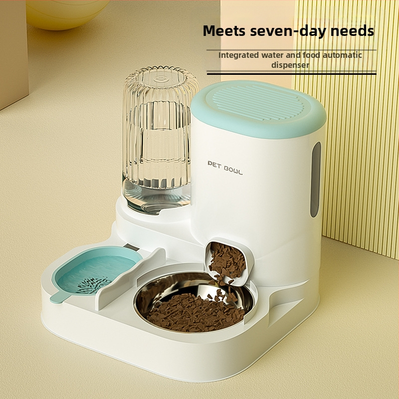 Naminių gyvūnėlių maitinimas ir vandens maitinimas „viskas viename“ vandens dozatorius iš nerūdijančio plieno šunų maisto dubenėlis katėms ryžių dubenėlis maitinimas vanduo geriamasis vanduo naminių gyvūnėlių reikmenys