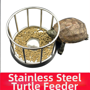 Кутия за хранене на костенурки, хранилка за храна, купа за храна от неръждаема стомана 304, катереща се купа за храна за домашни любимци, предназначена за трансгранично хранене, на склад