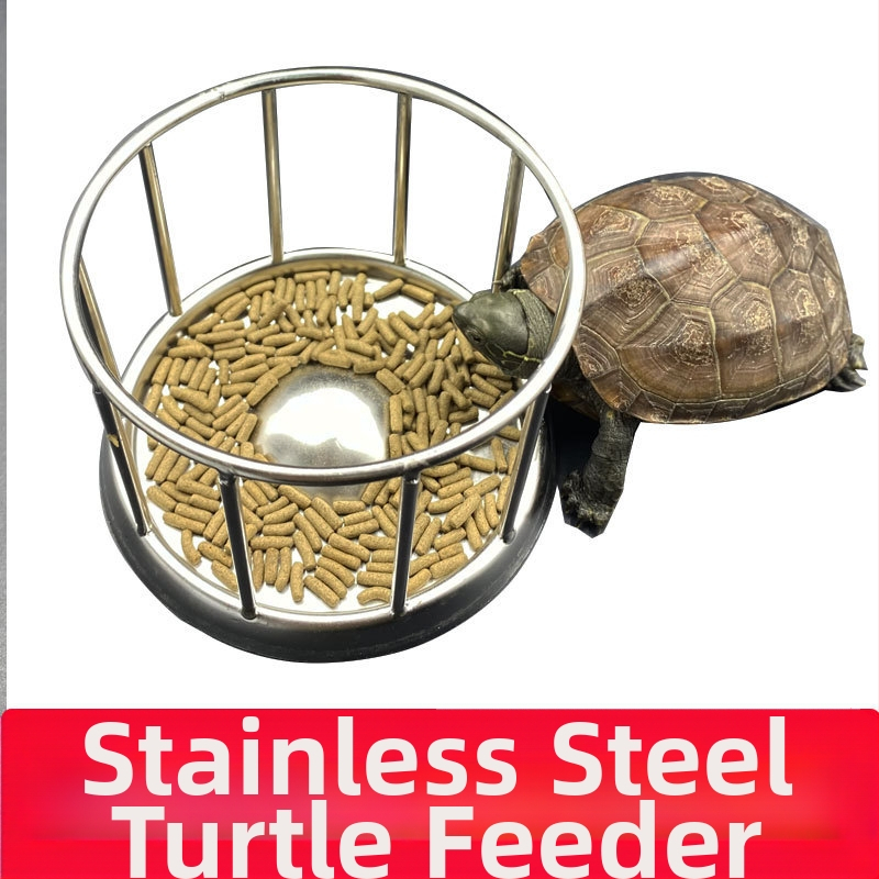 Кутия за хранене на костенурки, хранилка за храна, купа за храна от неръждаема стомана 304, катереща се купа за храна за домашни любимци, предназначена за трансгранично хранене, на склад