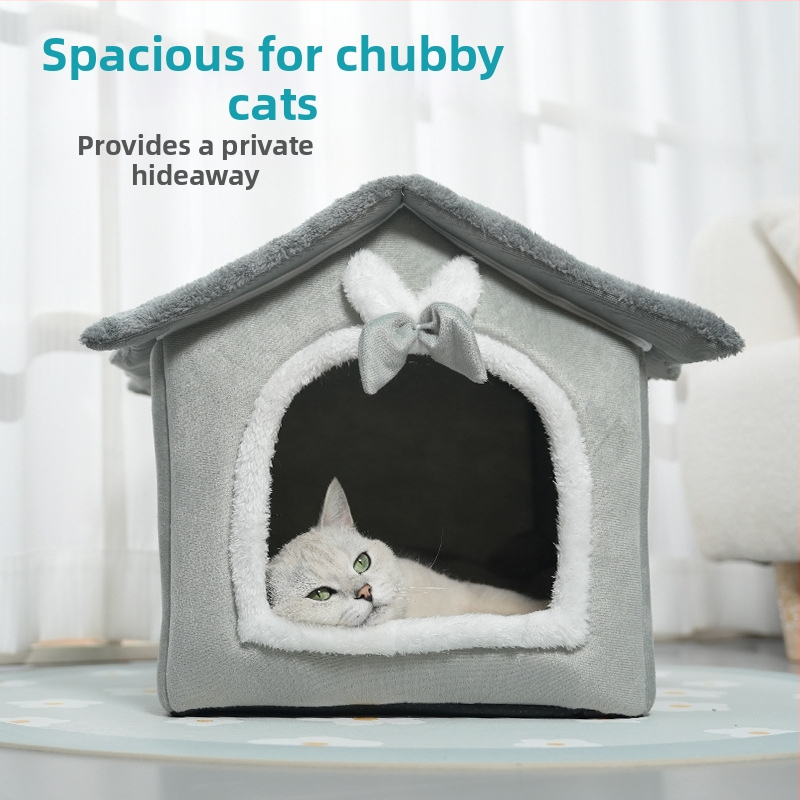 Сваляща се и переща се голяма домашна котешка къщичка за гнездо, пролетно топло гнездо, котешка къщичка за четири сезона, универсално гнездо за домашни любимци, стоки за домашни любимци