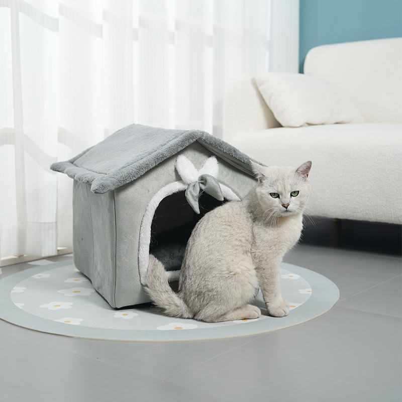 Nuimamas ir plaunamas didelis erdvės naminis katės lizdas spyruoklinis šiltas lizdas katės namelis keturi metų laikai Universalus naminių gyvūnėlių lizdas naminių gyvūnėlių reikmenys