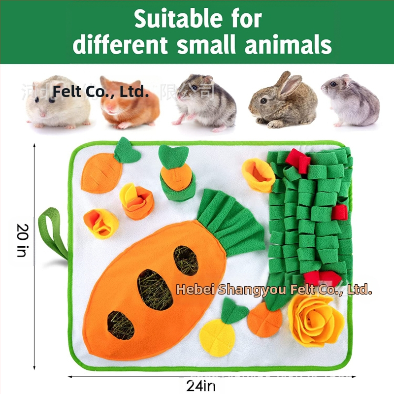 Нова подложка за хранене на малки домашни любимци от трансграничен пазар, подложка за хранене на зайци с торба за сено, подложка за душене на играчки за моркови