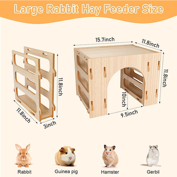 Puidust küüliku heinasöötja hamstri Jänesemaja elupaik küüliku toitmiseks heinariiul