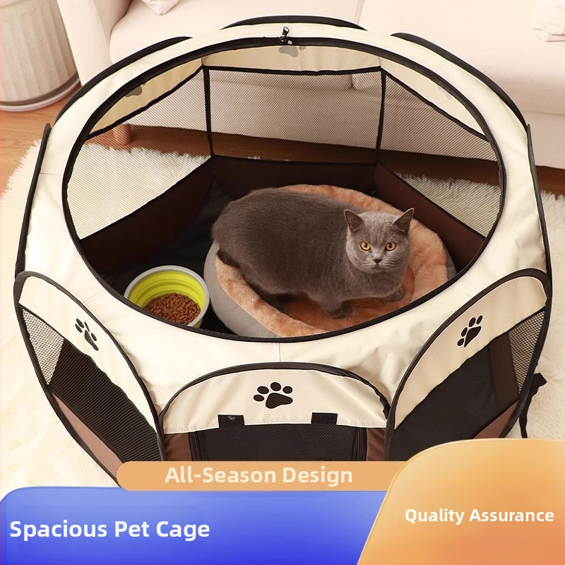 Οκταγωνικό κλουβί για κατοικίδια, φράχτης για διασυνοριακά ταξίδια, κλουβί για γάτες, πτυσσόμενο μεγάλο κλουβί για γάτες, οικιακή φωλιά γάτας, είδη κατοικίδιων, δωμάτιο τοκετού για γάτες
