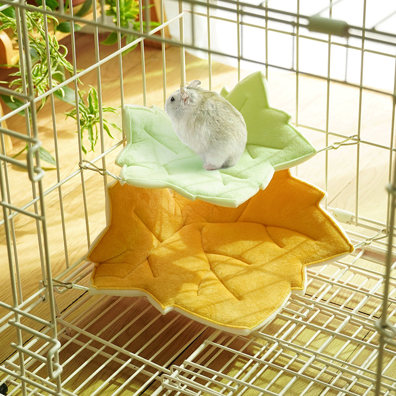 Ji Zizi naminių gyvūnėlių katės, triušio, keturių metų laikų universalus klevo lapo kilimėlis, kurį galima pakabinti, mažų augintinių hamakas, žiurkėno lizdo kilimėlis, sutirštintas