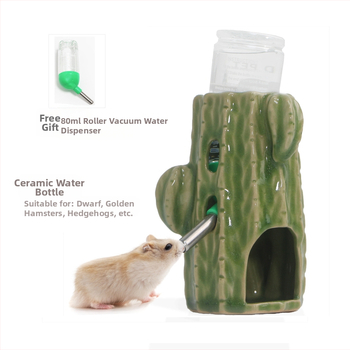 Бутилка за вода с кактус, поилка за хамстер, чайник, керамична скоба, вертикална, златна мечка, холандско прасе, регулируеми материали за озеленяване