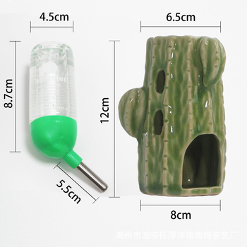 Бутилка за вода с кактус, поилка за хамстер, чайник, керамична скоба, вертикална, златна мечка, холандско прасе, регулируеми материали за озеленяване