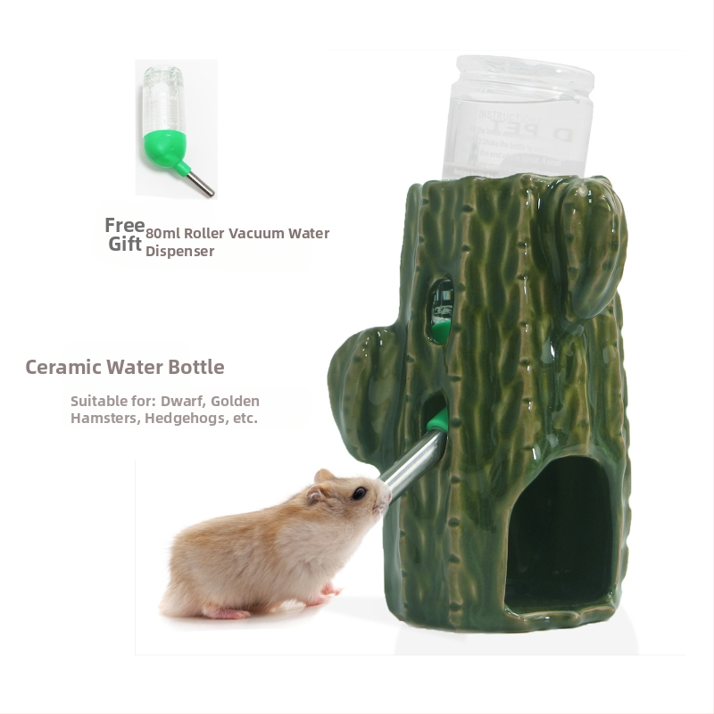 Бутилка за вода с кактус, поилка за хамстер, чайник, керамична скоба, вертикална, златна мечка, холандско прасе, регулируеми материали за озеленяване