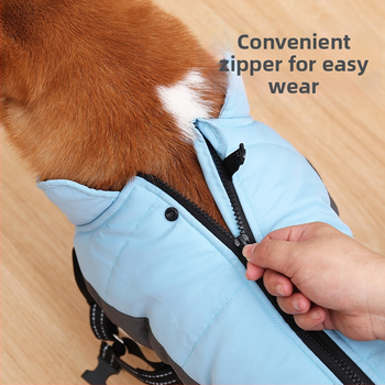 Uus puuvillase voodriga koeramantel, soe talve-, tuulekindel ja öösiti helkurvest, eksklusiivne lemmikloomatarvete valik.