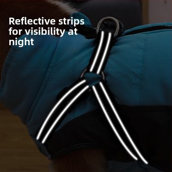 Uus puuvillase voodriga koeramantel, soe talve-, tuulekindel ja öösiti helkurvest, eksklusiivne lemmikloomatarvete valik.