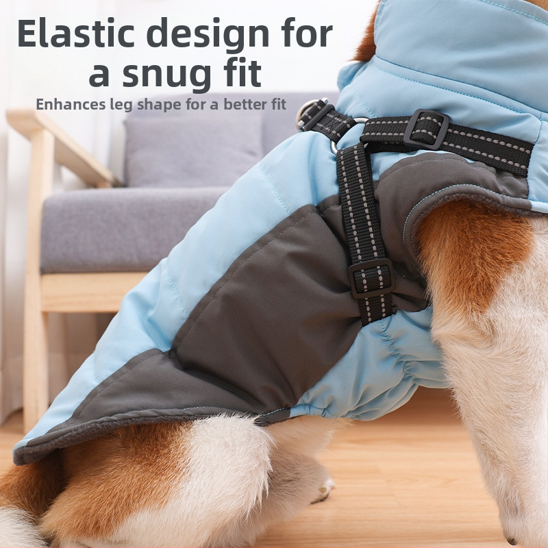 Ново памучно подплатено палто за кучета, зимно топло, ветроустойчиво, сцепление, нощно отразяващо жилетка, ексклузивни за домашни любимци през граница