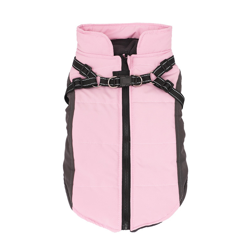 Uus puuvillase voodriga koeramantel, soe talve-, tuulekindel ja öösiti helkurvest, eksklusiivne lemmikloomatarvete valik.