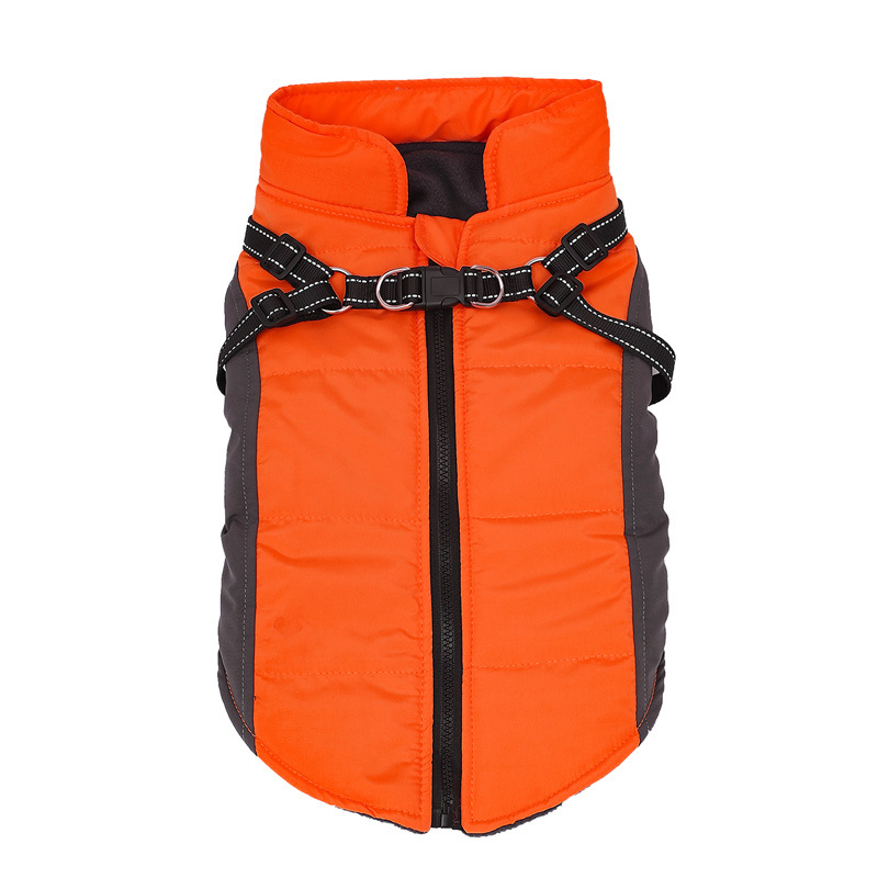 Uus puuvillase voodriga koeramantel, soe talve-, tuulekindel ja öösiti helkurvest, eksklusiivne lemmikloomatarvete valik.