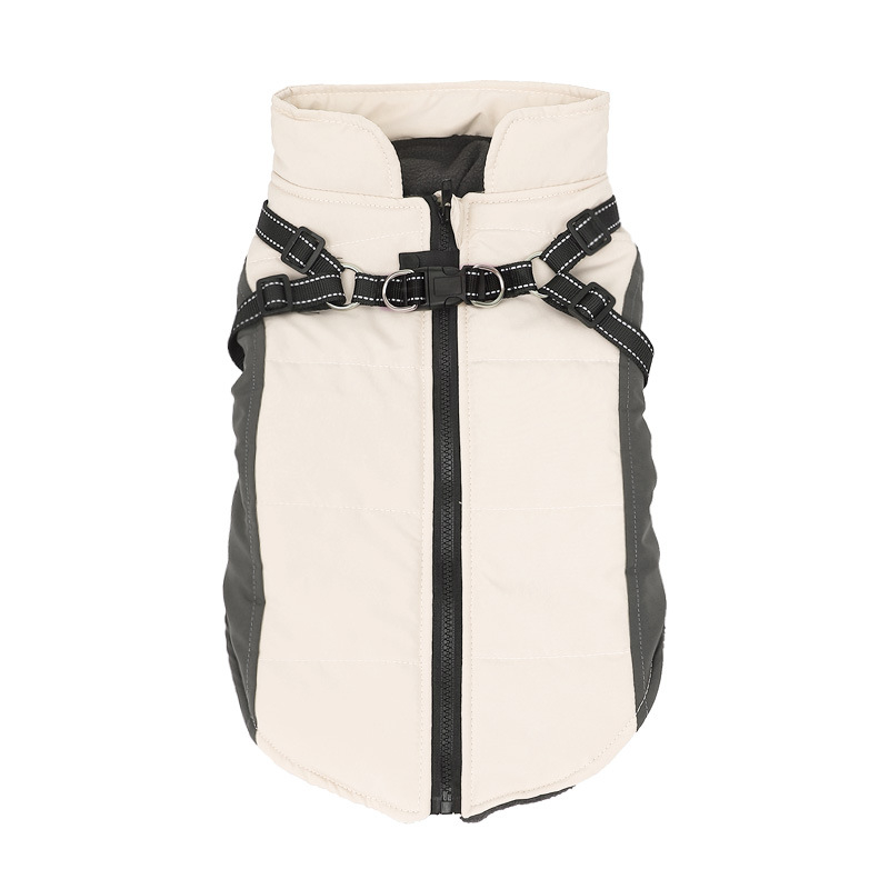 Uus puuvillase voodriga koeramantel, soe talve-, tuulekindel ja öösiti helkurvest, eksklusiivne lemmikloomatarvete valik.