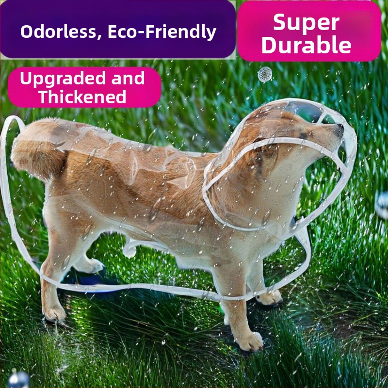 Koera vihmakeep saab välja tõmmata, lemmikloomade õuetarbed, veekindel, vihmakindel, tuulekindel, läbipaistev, kõikehõlmav, kutsikale helkur