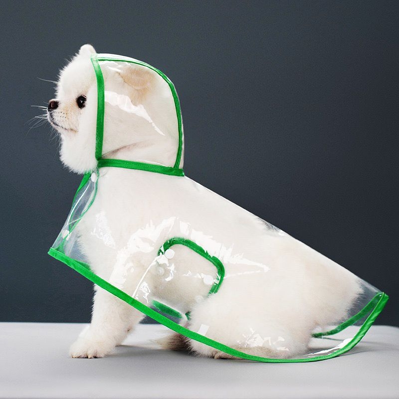 Koera vihmakeep saab välja tõmmata, lemmikloomade õuetarbed, veekindel, vihmakindel, tuulekindel, läbipaistev, kõikehõlmav, kutsikale helkur