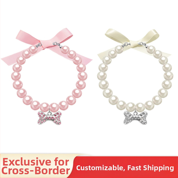 2024. aasta lemmikloomale mõeldud populaarne peen pärlkaelakee roosa lipsuga luust ripats, Euroopa ja Ameerika piiriülene eksklusiivne pakkumine