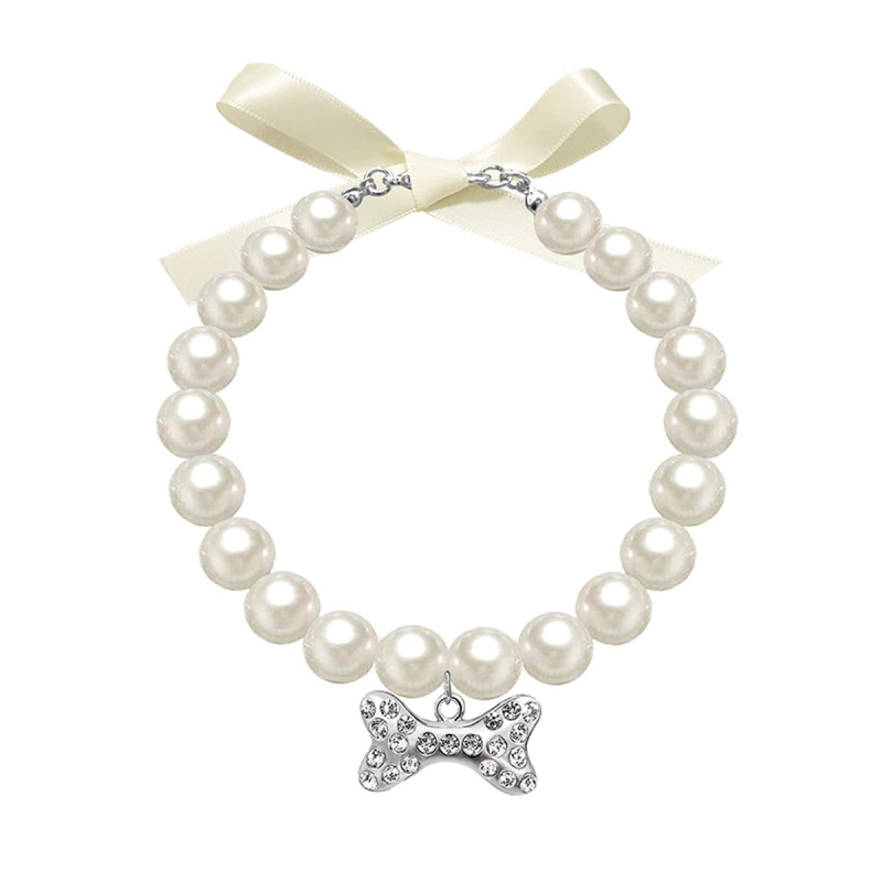 2024. aasta lemmikloomale mõeldud populaarne peen pärlkaelakee roosa lipsuga luust ripats, Euroopa ja Ameerika piiriülene eksklusiivne pakkumine