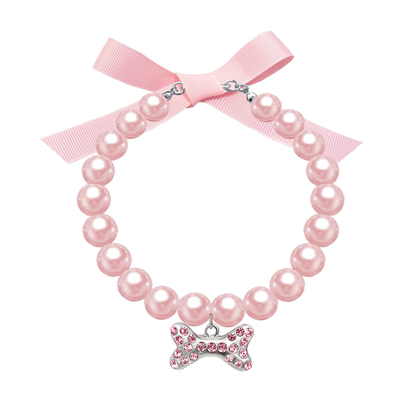 2024. aasta lemmikloomale mõeldud populaarne peen pärlkaelakee roosa lipsuga luust ripats, Euroopa ja Ameerika piiriülene eksklusiivne pakkumine