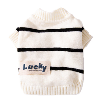 Lihtne triibuline kardigan-kampsun, mustvalge triibuga, väikese koera sügis- ja talveriided, paksud kahejalgsed lemmikloomariided, hulgimüük