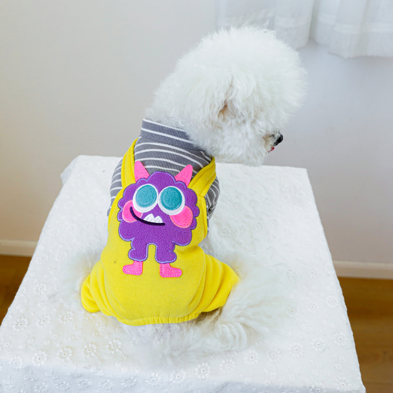 Sandėlyje tarpvalstybinis populiarus naminių gyvūnėlių šuniukų drabužių tiekėjas gamykloje pavasariui ir vasarai nauji dinozaurų keturkojų drabužių vienetinis pristatymas