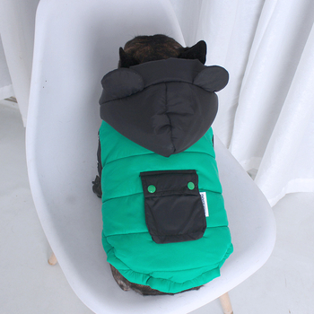 Tiigerkoer Talvine külmakindel veepritsmetega lemmikloom Fadou Bago buldog Soe pehme armas kapuutsiga puuvill