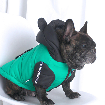 Tiigerkoer Talvine külmakindel veepritsmetega lemmikloom Fadou Bago buldog Soe pehme armas kapuutsiga puuvill