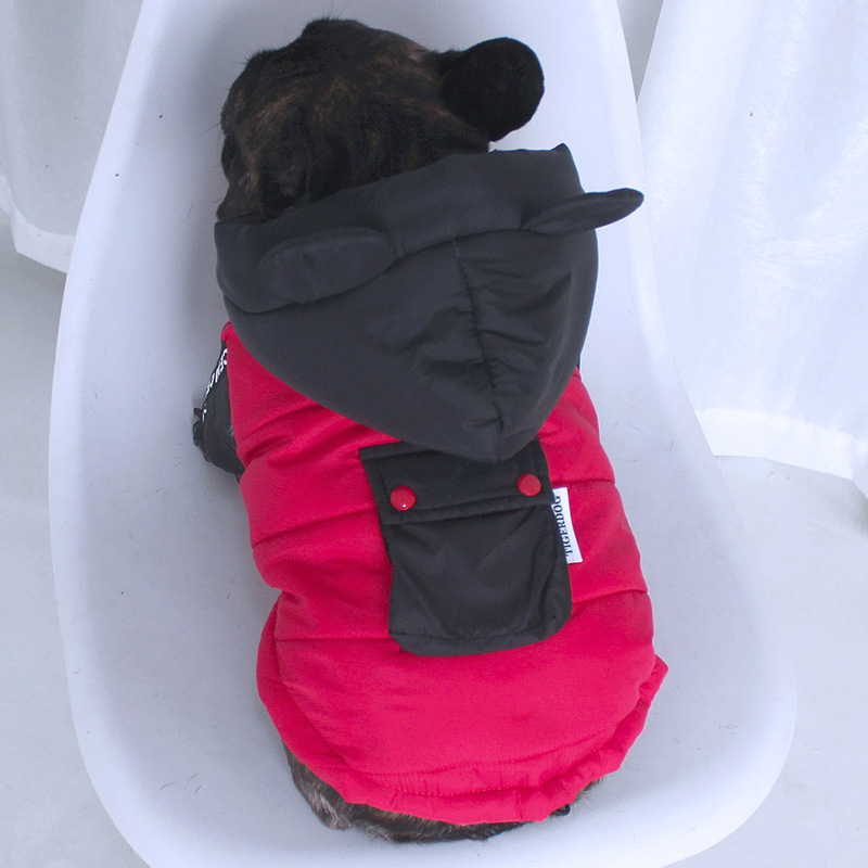 Tiigerkoer Talvine külmakindel veepritsmetega lemmikloom Fadou Bago buldog Soe pehme armas kapuutsiga puuvill