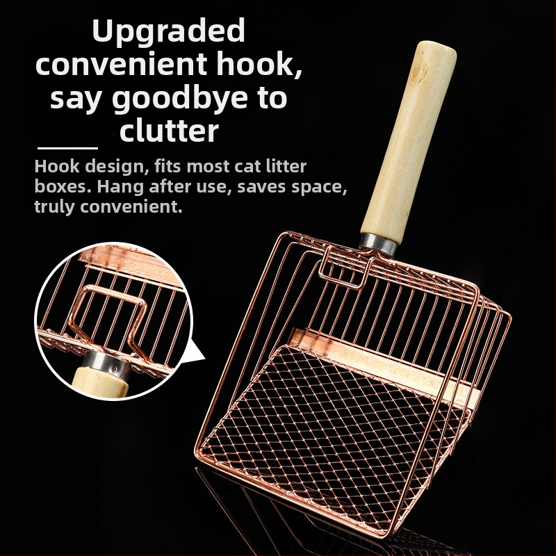 6-то поколение лопатка за котешка тоалетна с дълга дръжка, метална лопатка за котешка тоалетна от неръждаема стомана, голяма лопатка за котешки екскременти, официален инструмент за почистване, директни продажби от фабриката