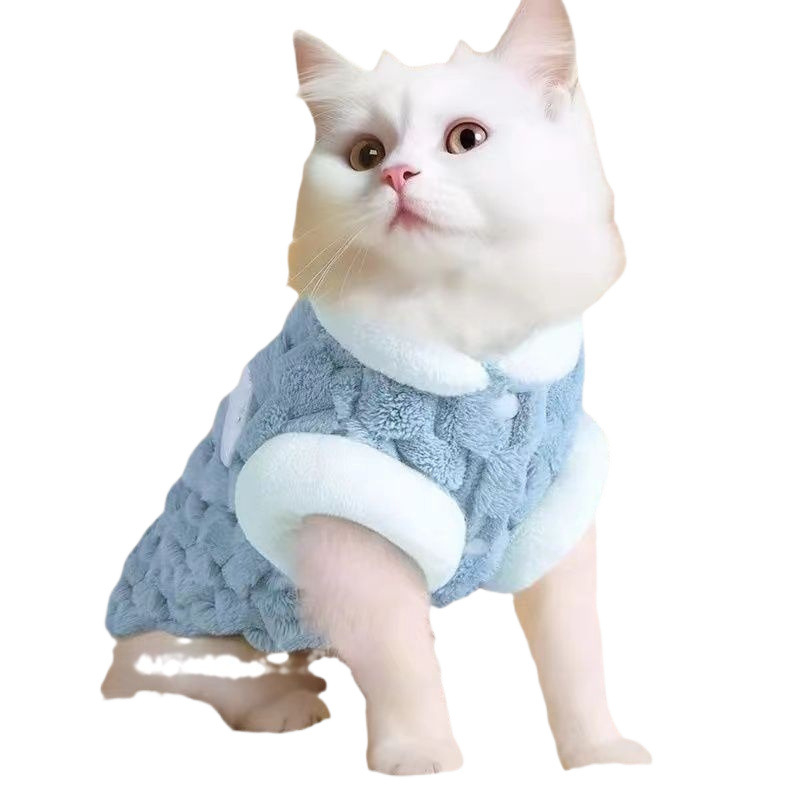 Дрехи за котки, есенни и зимни дрехи против власинки, дрехи за котки Muppet, дрехи за домашни любимци, жилетка, дрехи за котенца, нов стил