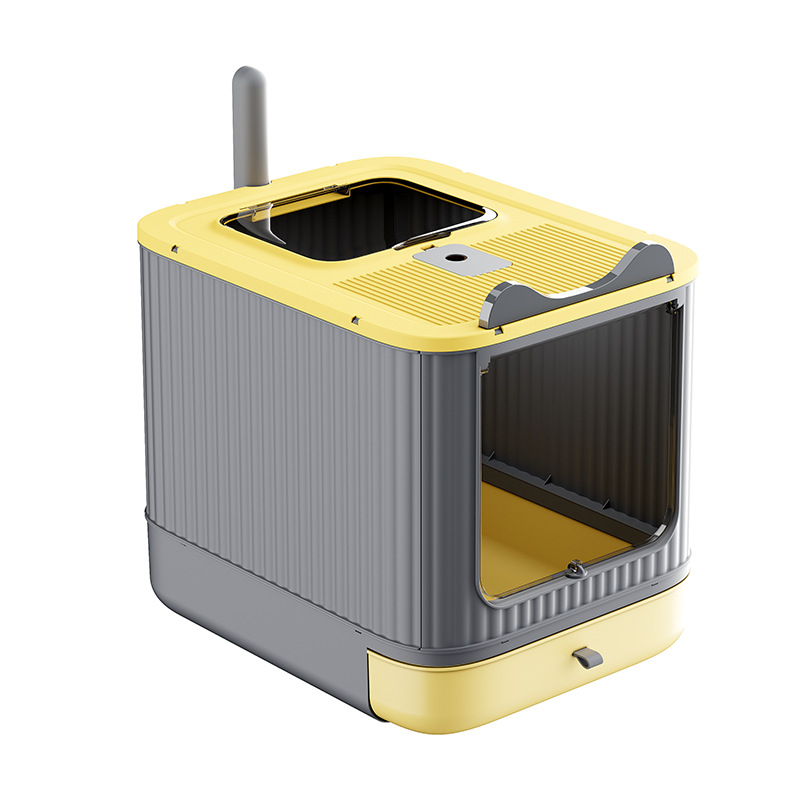 Liela kaķu pakaišu kaste ar sterilizācijas un pretšļakatu funkcijām, piemērota kaķēniem, pret smakām izturīgi kaķu piederumi, īpaši liela kaķu tualete