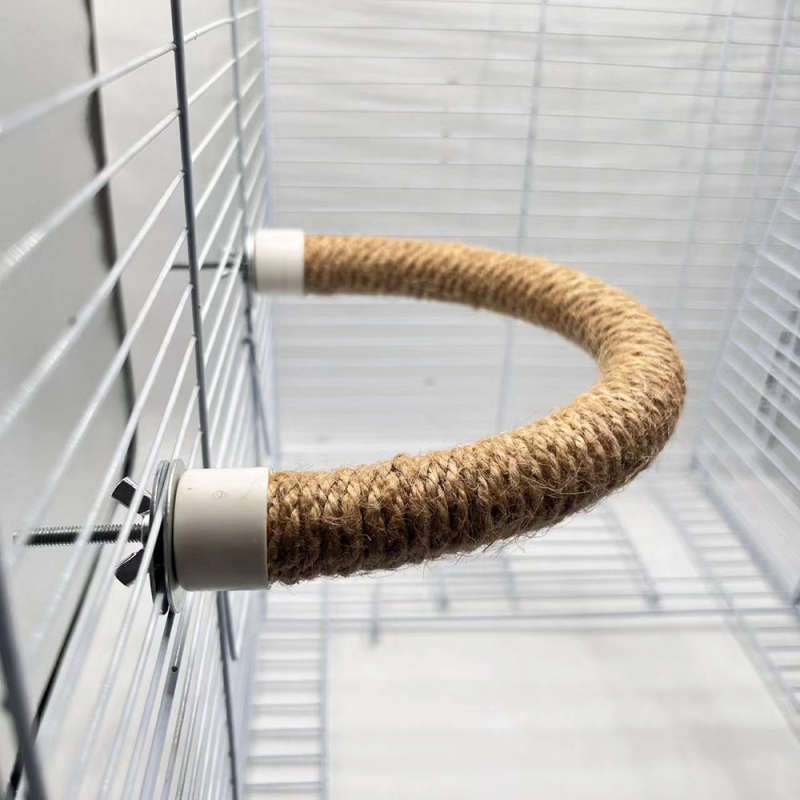 U-образна стойка за птици от сизалово конопено въже, играчка за катерене на птици, папагал, катерене, шлифоване на клюн, шлифоване на нокът, стойка за птици, стълб, аксесоари за клетка за птици