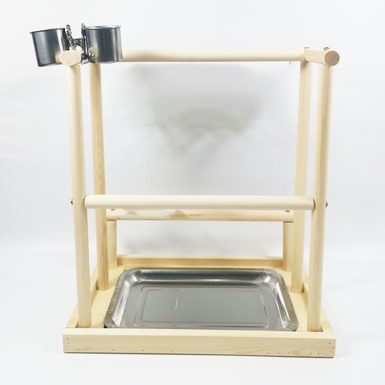 Двойна стълба от масивно дърво, стойка за папагал, стойка за обучение на птици, играчки, интерактивна площадка за игра с верижка за папагал