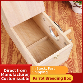 Tarpvalstybinė kūrybinga medžio masyvo papūgų veisimo dėžė, tigro odos bijūnų paukščių reikmenys, paukščių narvelis, inkubatorius, mediena