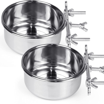 Чаша за храна за папагали, купа за храна от неръждаема стомана, кутия за храна, купа за храна, корито за вода, специална храна за птици, чаша против пръскане